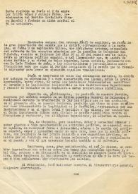 Portada:Carta de Izquierda Republicana (Francia) a Trifón Gómez y Antonio Pérez (PSOE). París, 30 de noviembre 1948