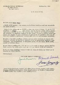 Portada:Carta de Manuel Dorado y otros a Carlos Esplá. Nueva York, 14 de julio de 1953