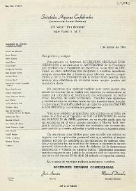 Portada:Manifiesto de las Sociedades Hispanas Confederadas. Nueva York, 1 de marzo, 1954