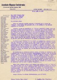 Portada:Carta de Jesús González Malo y Alberto Uriarte a Victoria Kent. Nueva York, 24 de junio de 1961
