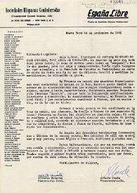 Portada:Carta de Alberto Uriarte y Arturo Conde a Carlos Esplá. Nueva York, 24 de noviembre de 1961