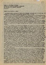 Portada:Carta de Josep Tarradellas a Manuel de Irujo. París, 28 de agosto de 1946