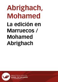 Portada:La edición en Marruecos / Mohamed Abrighach