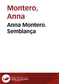 Portada:Anna Montero. Semblança