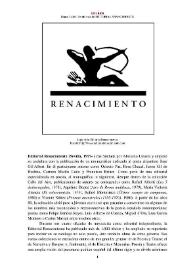 Portada:Editorial Renacimiento (Sevilla, 1977- ) [Semblanza] / Diana Cullell 