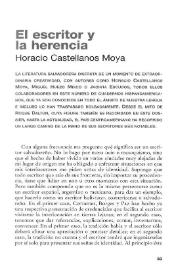 Portada:El escritor y la herencia / Horacio Castellanos