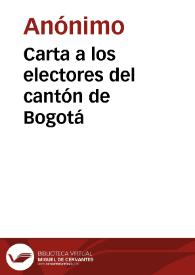 Portada:Carta a los electores del cantón de Bogotá
