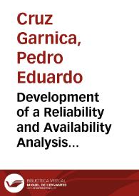 Portada:Development of a Reliability and Availability Analysis for Ecopetrol S.A. Castilla 2 crude oil treatment station