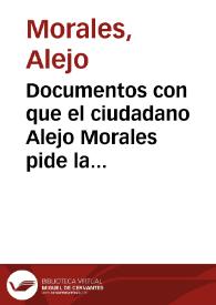 Portada:Documentos con que el ciudadano Alejo Morales pide la nulidad de la Diputación de Tunja