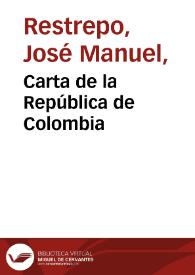 Portada:Carta de la República de Colombia