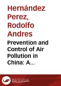Portada:Prevention and Control of Air Pollution in China: A Research Agenda for Science and Technology Studies