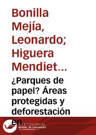 Portada:¿Parques de papel? Áreas protegidas y deforestación en Colombia