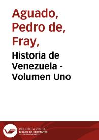 Portada:Historia de Venezuela - Volumen Uno