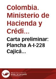 Portada:Carta preliminar: Plancha A-I-228 Cajicá (Cundinamarca, Colombia) - Verso