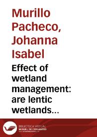 Portada:Effect of wetland management: are lentic wetlands refuges of plant-species diversity in the Andean Orinoco Piedmont of Colombia?