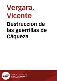Portada:Destrucción de las guerrillas de Cáqueza