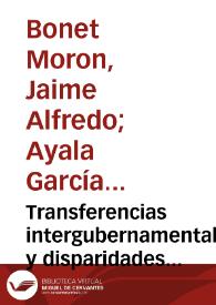 Portada:Transferencias intergubernamentales y disparidades fiscales horizontales en Colombia