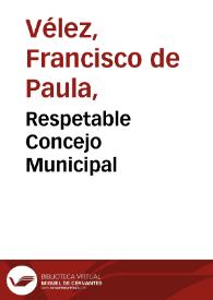 Portada:Respetable Concejo Municipal