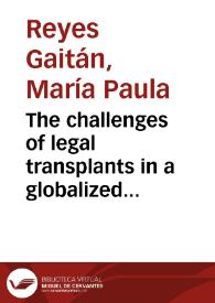 Portada:The challenges of legal transplants in a globalized context: A case study on ‘working’ examples = Los desafíos de los trasplantes legales en un contexto globalizado: Estudio de casos positivos
