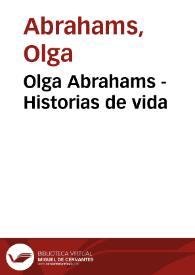 Portada:Olga Abrahams - Historias de vida