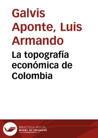 Portada:La topografía económica de Colombia
