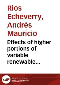 Portada:Effects of higher portions of variable renewable energy in electricity power systems = Efectos en los sistemas eléctricos de potencia con el incremento de energías renovables variables o intermitentes