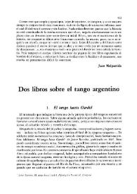 Portada:Dos libros sobre el tango / Rafael Flores