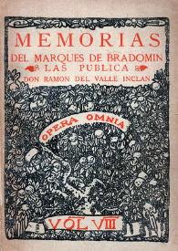 Portada:Sonata de invierno. Memorias del Marqués de Bradomín / las publica don Ramón del Valle Inclán