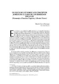 Portada:Un poco de luz sobre los conceptos jurídicos: el caso de los derechos sociales (Homenaje a Francisco Laporta y Liborio Hierro) / Ricardo García Manrique