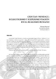 Portada:Cristian Nemescu: eclecticismo y experimentación en el realismo rumano / Vicente Pascual