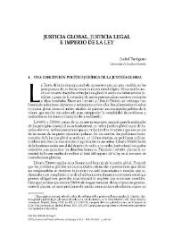 Portada:Justicia global, justicia legal e imperio de la ley / Isabel Turégano