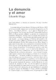 Portada:La denuncia y el amor / Eduardo Moga
