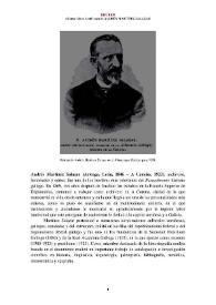 Portada:Andrés Martínez Salazar (Astorga, 1846 - A Coruña, 1923) [Semblanza] / Alfonso Mato