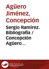 Portada:Sergio Ramírez. Bibliografía / Concepción Agüero Jiménez
