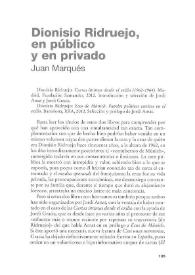 Portada:Dionisio Ridruejo, en público y en privado / Juan Marqués