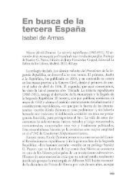 Portada:En busca de la tercera España / Isabel de Armas