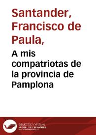 Portada:A mis compatriotas de la provincia de Pamplona