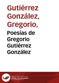 Portada:Poesías de Gregorio Gutiérrez González
