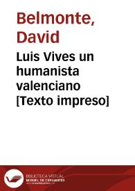 Portada:Luis Vives  un humanista valenciano 