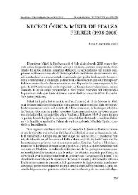 Portada:Necrológica. Míkel de Epalza Ferrer (1938-2008) / Luis F. Bernabé Pons