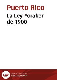 Portada:La Ley Foraker de 1900