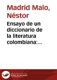 Portada:Ensayo de un diccionario de la literatura colombiana: capitulo II