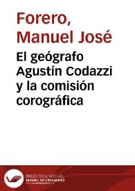 Portada:El geógrafo Agustín Codazzi y la comisión corográfica