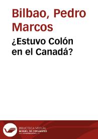 Portada:¿Estuvo Colón en el Canadá?