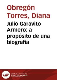 Portada:Julio Garavito Armero: a propósito de una biografía