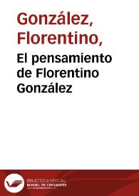Portada:El pensamiento de Florentino González