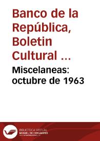 Portada:Miscelaneas: octubre de 1963