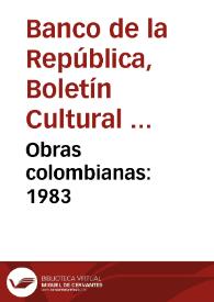 Portada:Obras colombianas: 1983