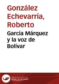 Portada:García Márquez y la voz de Bolívar