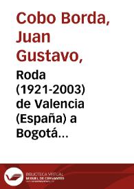 Portada:Roda (1921-2003) de Valencia (España) a Bogotá (Colombia)